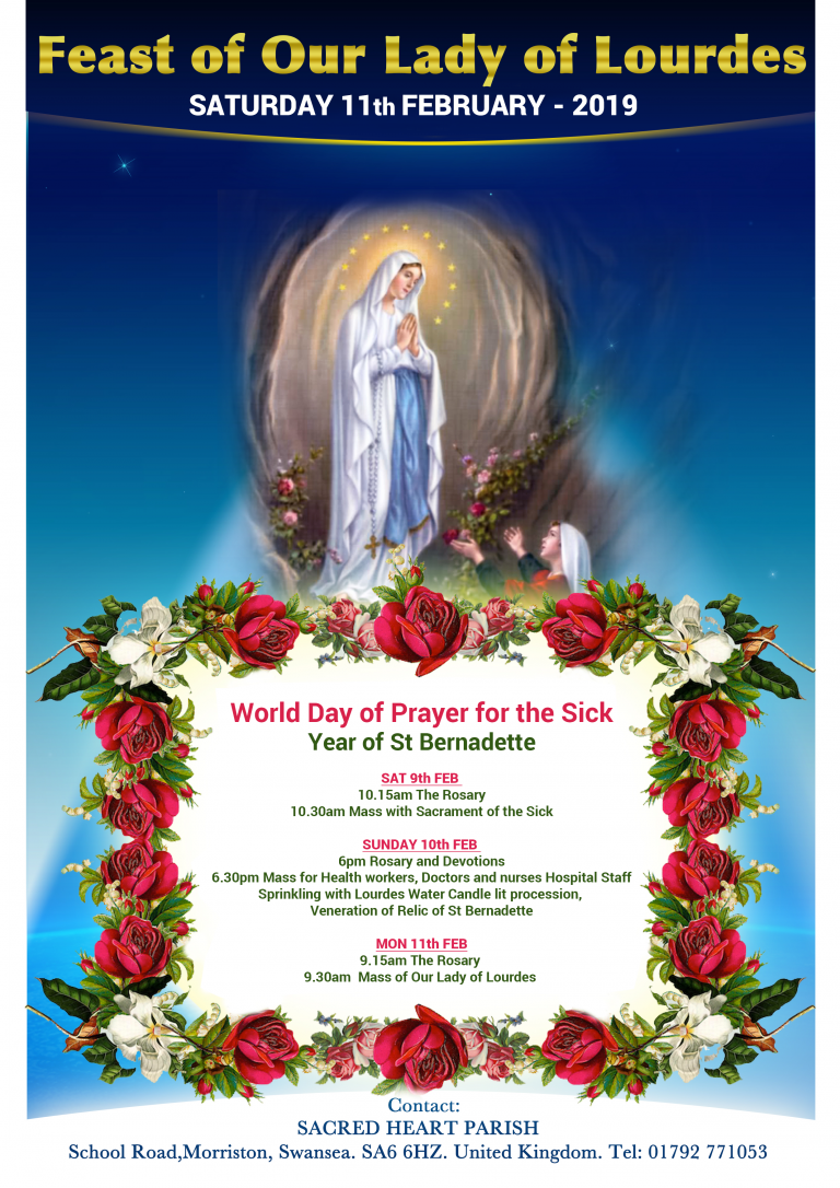 Sat 11th Feb Morriston Parish (Our Lady of Lourdes Feast) Diocese of